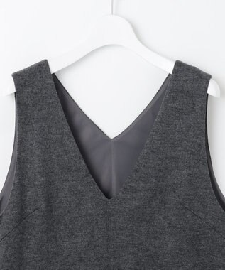 J.PRESS LADIES L 【洗える】ウールスムース ジャンパースカート グレー系