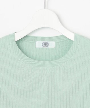 J.PRESS LADIES L 【洗える】Cotton Acetate ストライプ ニット プルオーバー ミント系