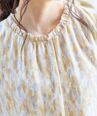 Tiaclasse 【洗える】体型カバーも叶うフリルカラーチュニックブラウス イエロー