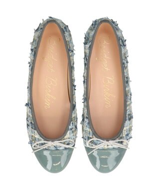 Bridget Birkin 【Bridget Birkin】ラメツイードバレエシューズ ブルーコンビ