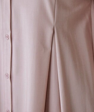 Tiaclasse 【洗える】-TiaBASIC-バンドカラーシャツチュニックブラウス ピンク