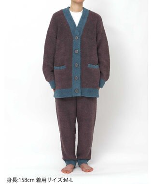 une nana cool カラーブロッキング　カーディガン ブラウン