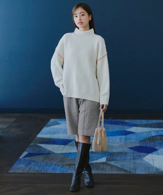 Tiaclasse 【洗える】ウール調キュロットパンツ グレー