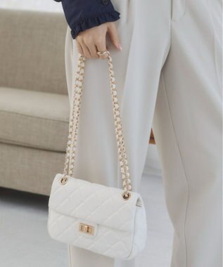 WEGO 【ANGIE VINTAGE】キルティングショルダーBAG ホワイト