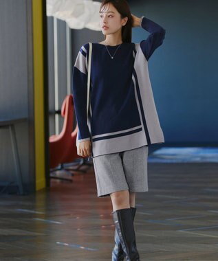 Tiaclasse 【洗える】ウール調キュロットパンツ グレー