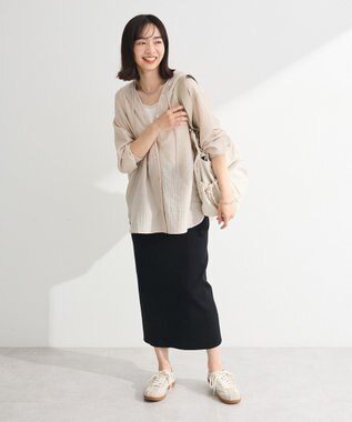 Green Parks シアーフードシャツ Beige