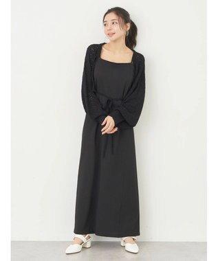 earth music&ecology ＳＥＴ２点　マルチウェイボレロキャミワンピース Black