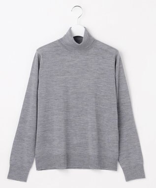 J.PRESS LADIES PURE WOOL タートルネック ニット グレー系