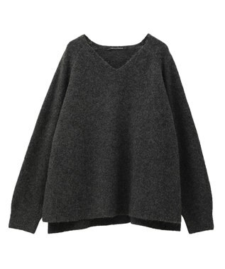 YECCA VECCA Vネックルーズニット Charcoal Gray