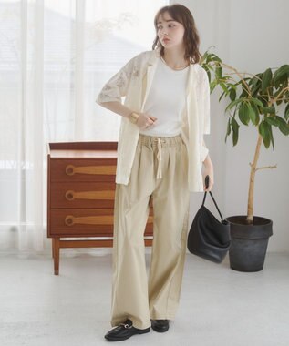 WEGO 【ANGIE VINTAGE】ツイルイージーパンツ ライトベージュ