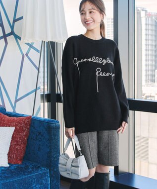 Tiaclasse 【洗える】ウール調キュロットパンツ チャコールグレー