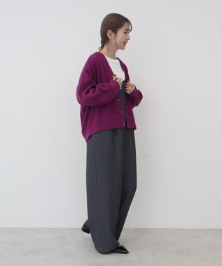 AMERICAN HOLIC Ｖネックリップルカーディガン Purple