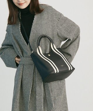 TOPKAPI 【TREASURE TOPKAPI】ソフトシュリンク テープコンビ ミニ トート バッグ ショルダーベルト付 ブラック