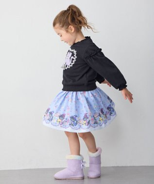 ANY KIDS ネコシルエット裏毛トレーナー ブラック