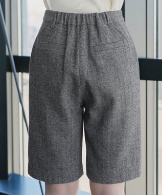 Tiaclasse 【洗える】ウール調キュロットパンツ チャコールグレー