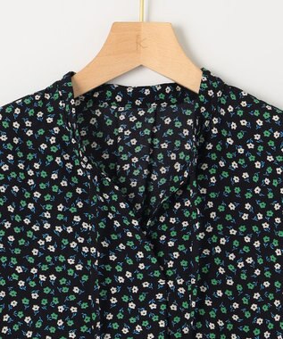 組曲 【洗える】プティフラワージョーゼットシフォン ブラウス グリーン系5