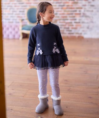 ANY KIDS 7days 裏シャギー 総柄 パンツ ラベンダー系ユニコーン柄