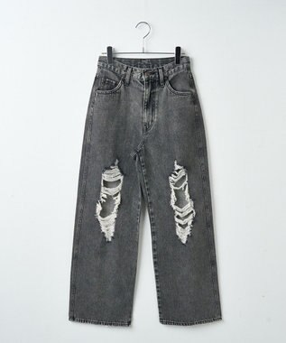 WEGO ヴィンテージウォッシュダメージデニムパンツ ブラックその他