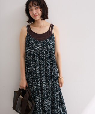 Green Parks レーヨンクレープキャミワンピース Navy