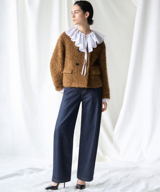 23区 【GOLD LABEL】シアーコットン ラッフル襟 ブラウス ホワイト系