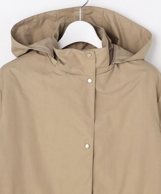 J.PRESS LADIES 【2way】スパンライクナイロンタッサー フーデッド コート キャメル系