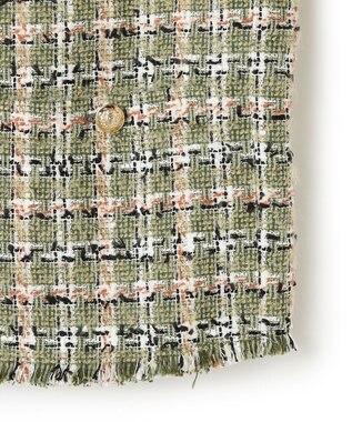 BEIGE， BERYL / ファンシーツイードノーカラージャケット Khaki Mix