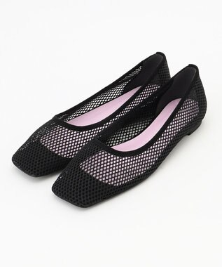 united bamboo 【辺見えみりさんコラボ】スクエアメッシュパンプス ブラック系