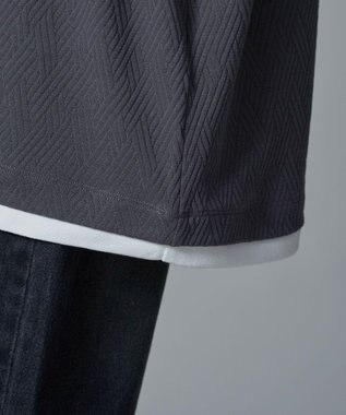 WEGO フクレジャガードフェイクレイヤードT（SS） ブラック中濃色