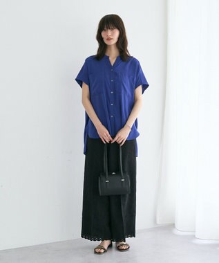 YECCA VECCA 【セットアップ可能】ポケットスキッパーシャツ Blue