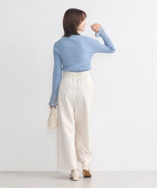 earth music&ecology シアースリーブリブハイネックプルオーバー Sax