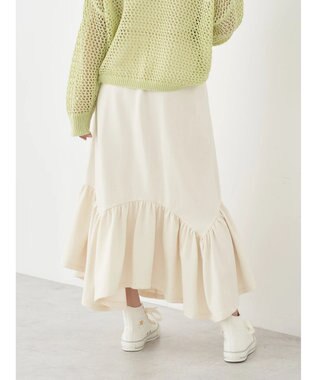 earth music&ecology ウラケ裾フリルスカート Ivory