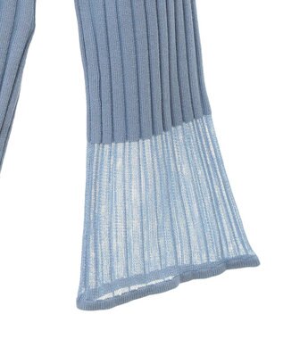 earth music&ecology シアースリーブリブハイネックプルオーバー Sax