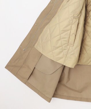 J.PRESS LADIES 【2way】スパンライクナイロンタッサー フーデッド コート キャメル系