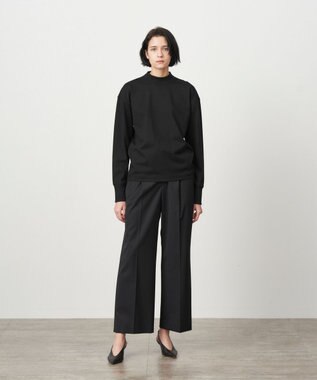 ATON 12/-AIR SPINNING | モックネックプルオーバー BLACK