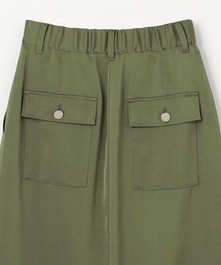 GRACE CONTINENTAL サテンストレートスカート カーキ