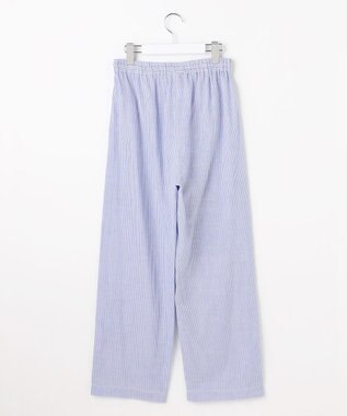 自由区 【WEB限定】オーガニックコットンパジャマ ブルーストライプ×イエロー