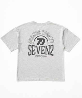 OP／FILA 【SEVEN2】バックプリントデザイン半袖Tシャツ 杢グレー