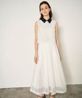 GRACE CONTINENTAL シアージャガード スカート ホワイト