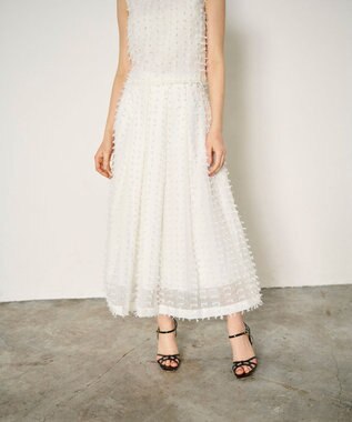 GRACE CONTINENTAL シアージャガード スカート ホワイト