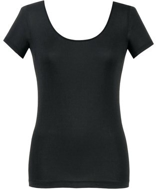 Wing インナー 【綿の贅沢オーガニック】 オーガニックコットン混素材 薄くて軽い ２分袖 EL1256 ウイング／ワコール ブラック