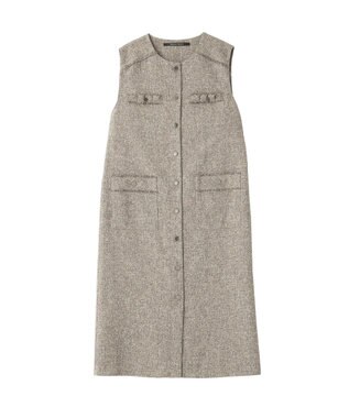 YECCA VECCA ツイードジレジャンスカ Brown