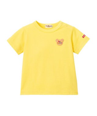 MIKI HOUSE HOT BISCUITS ストライプ柄 ジャンパースカート＆ワンポイント半袖Tシャツギフトセット【BOX付き】 黄