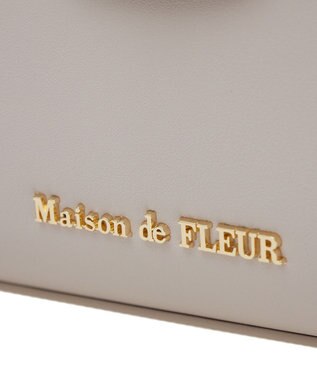 Maison de FLEUR フロントリボントップハンドルバッグ Grayish Pink