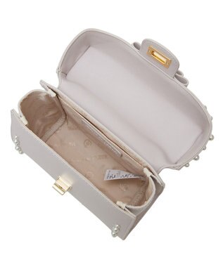 Maison de FLEUR フロントリボントップハンドルバッグ Grayish Pink