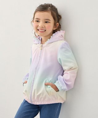 ANY KIDS 【フード取り外し/洗濯機可能】撥水加工リバーシブルゾン レインボー