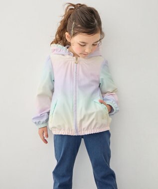 ANY KIDS 【フード取り外し/洗濯機可能】撥水加工リバーシブルゾン レインボー