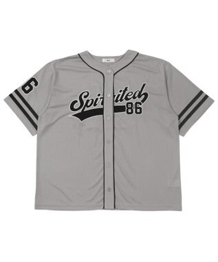 WEGO ベースボールメッシュビッグシャツ ライトグレー
