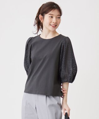 ANY SIS S レースコンビ カットソー スレート