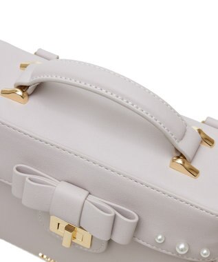 Maison de FLEUR フロントリボントップハンドルバッグ Grayish Pink