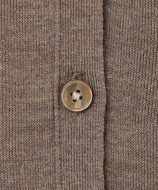 23区 【前後着用可能/洗える】シャイニーシアー 5分袖 カーディガン ブラウン系